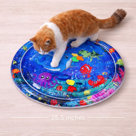 PawKitty Claw-Resistant Water Mat - 25.5 inch round