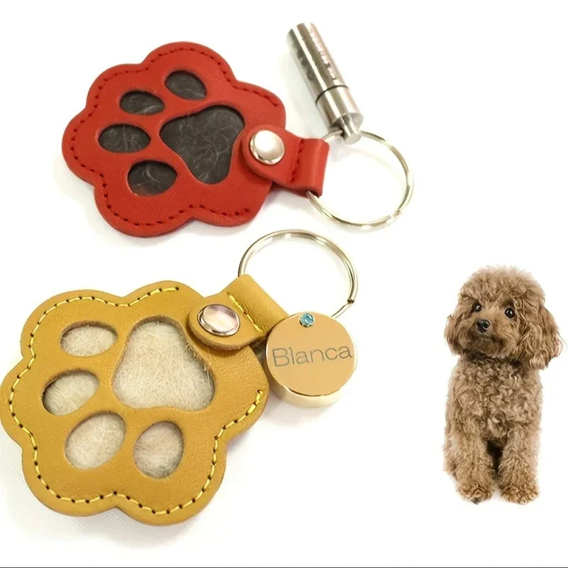 Pets Atelier Memorial Leather Pet Hair Storage Keychain