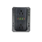Plainlygoods Multi Plug 6-Outlet Extender - BLACK COLOR