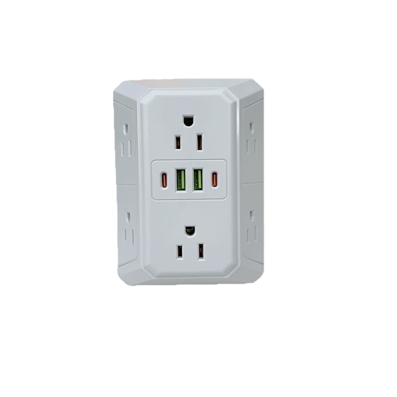Plainlygoods Multi Plug 6-Outlet Extender - WHITE COLOR