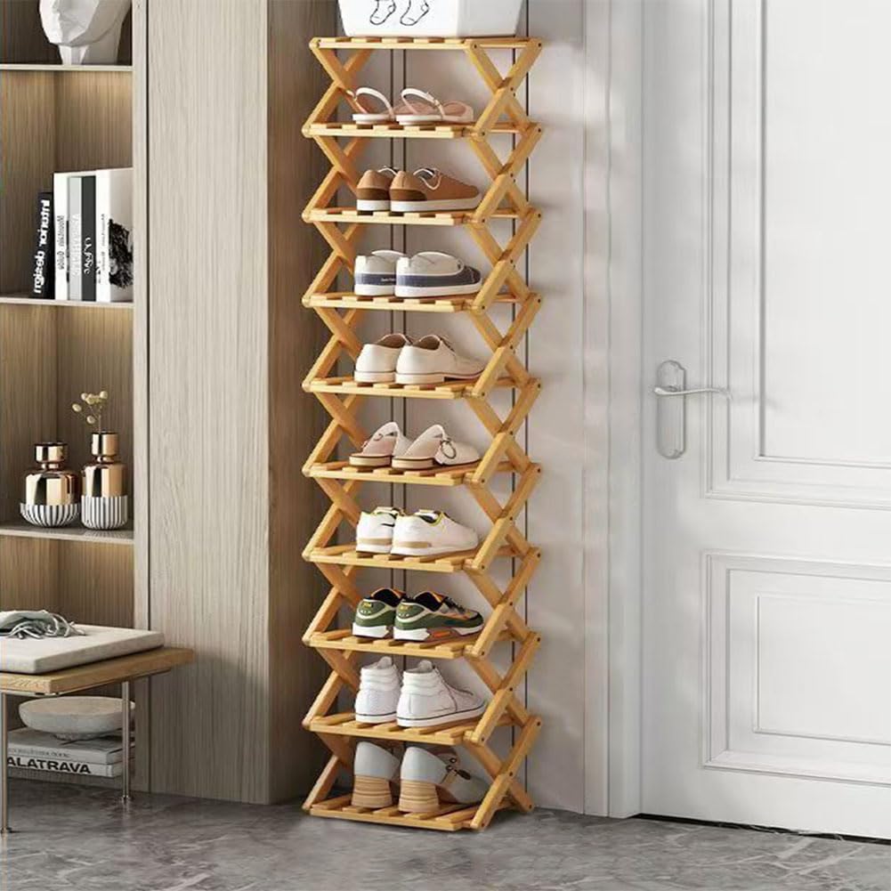 Doresty Wooden Collapsible Shoes Shelf: Space-Saving & Practical Design