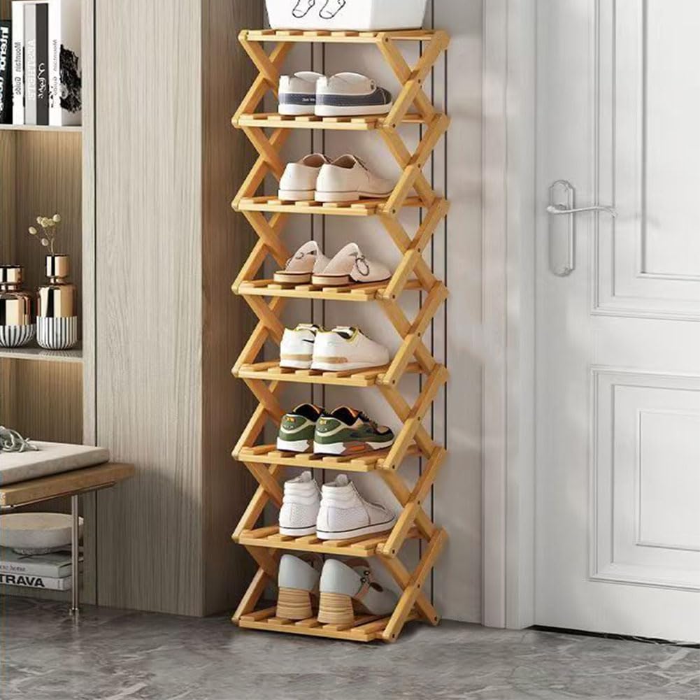 Doresty Wooden Collapsible Shoes Shelf: Space-Saving & Practical Design
