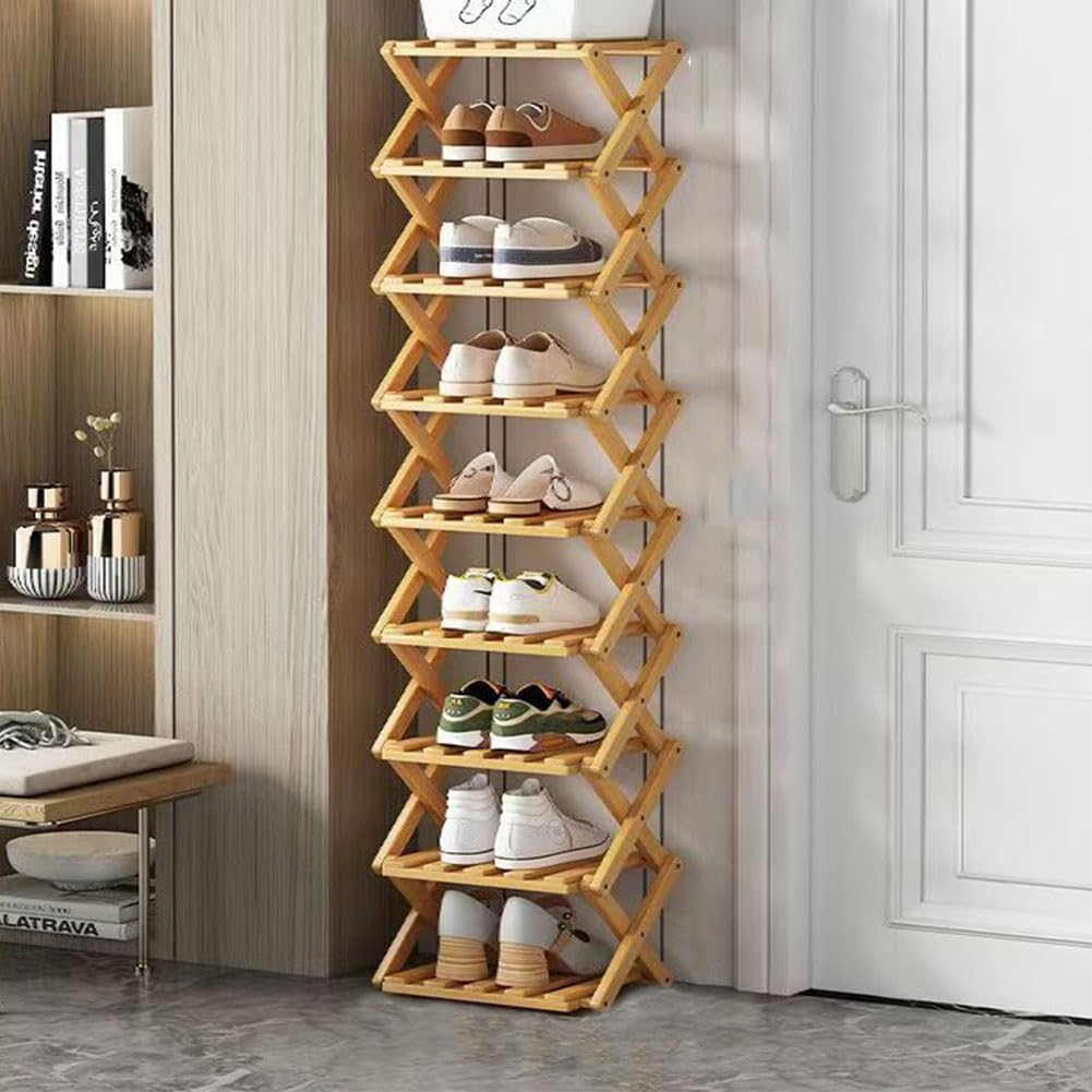 Doresty Wooden Collapsible Shoes Shelf: Space-Saving & Practical Design