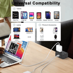 Quotationy Clamp-On Power Strip – 10 Ports, 20W Fast Charge, Zero Desk Clutter 3