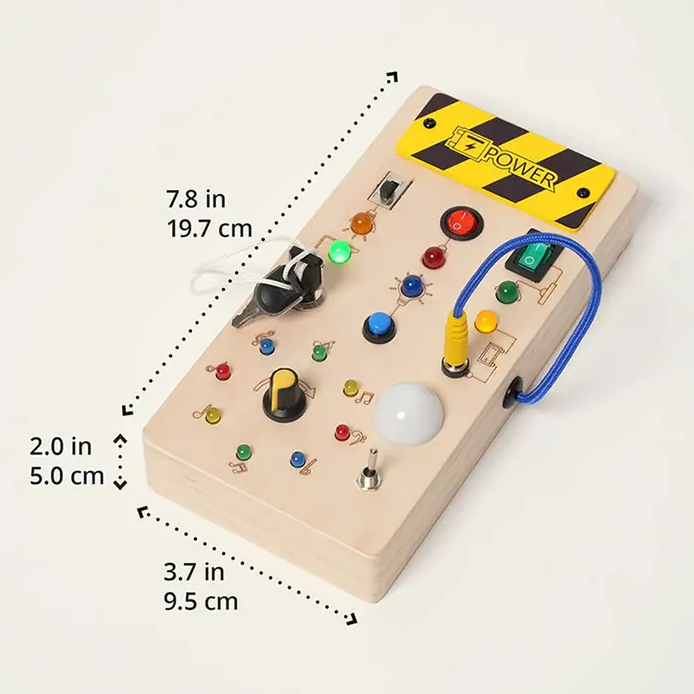 Montessori Wooden LED Busy Switch Board