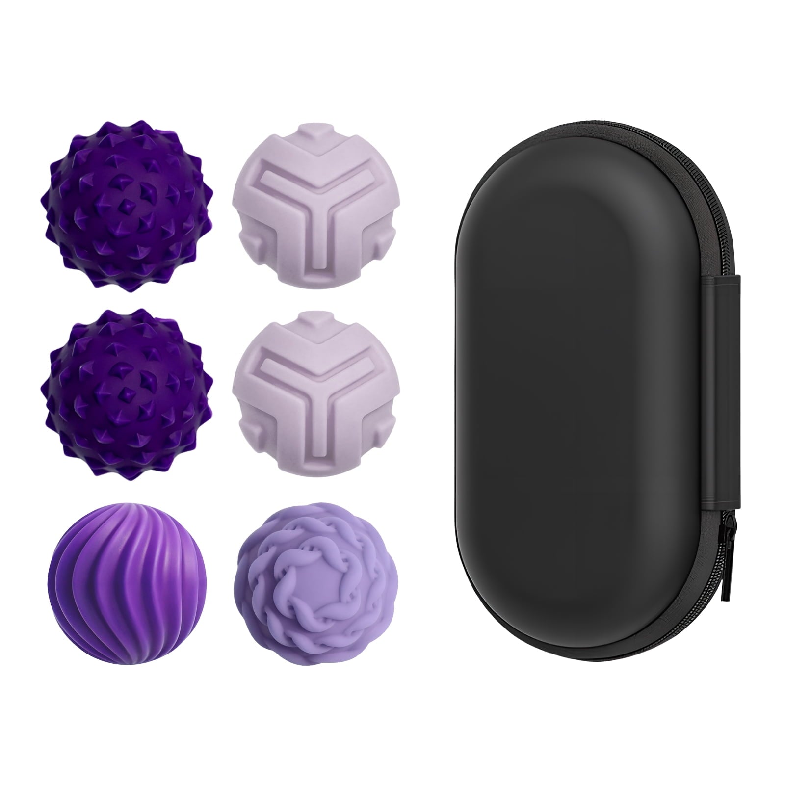 ClickiKeys Magnetic Silent Fidget Balls 6 Pack - Soft Silicone Sensory Toys for Teens & Adults - Silent Stress Relief