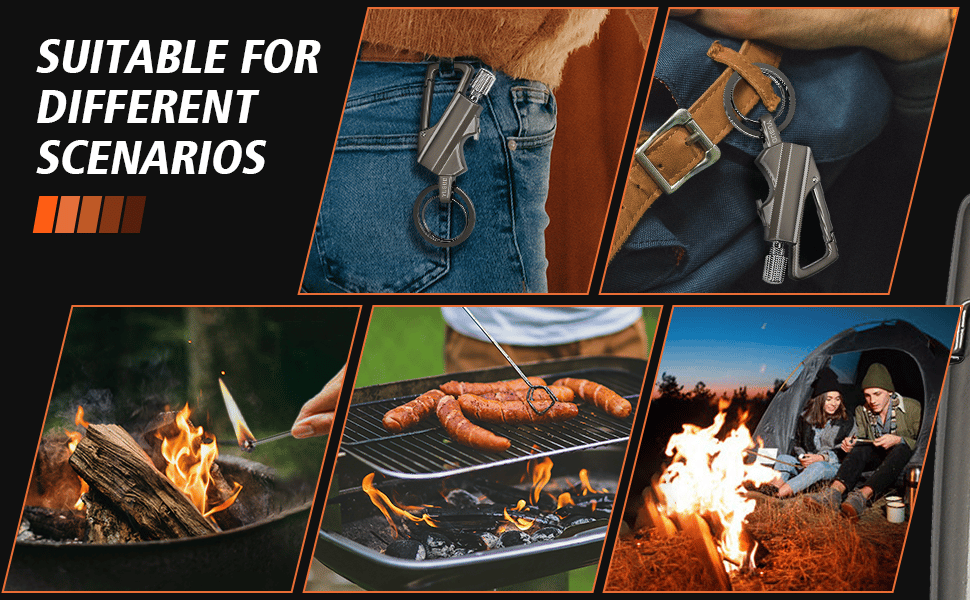 Meonsopoli Permanent Match Infinity Lighter with Multitool Keychain Bottle Opener