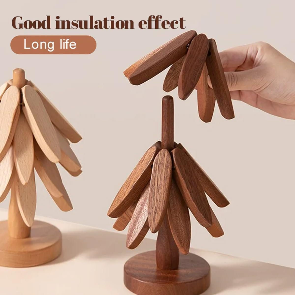Smiilee Artisanal Wooden Coasters Trivets Set
