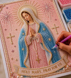 Actualon Divine Mercy Jesus & Holy Mary Pearl Art Kits – DIY Catholic Pearl Painting Crafts