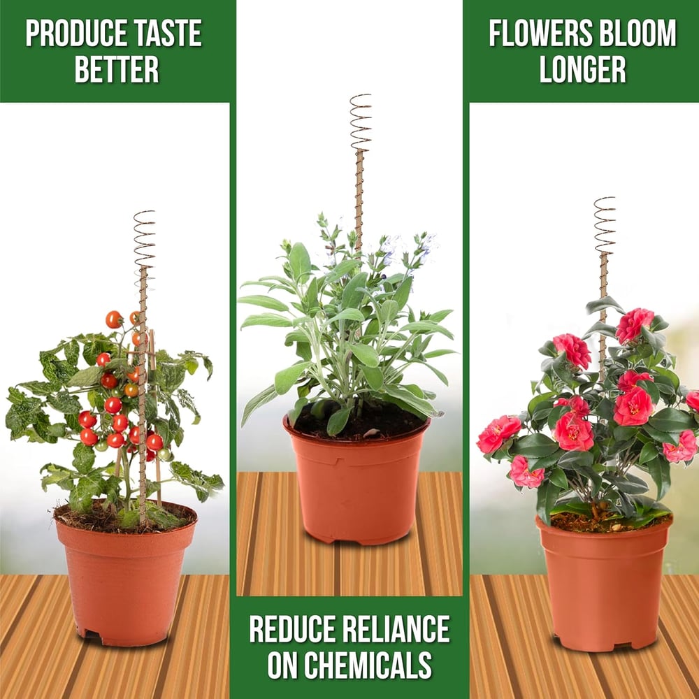 Sideargue Electroculture Plant Stakes 8 Pack | Enhance Plant Growth with Natural Energy | Eco-Friendly, Copper Garden Stakes for Vibrant, Healthy Plants