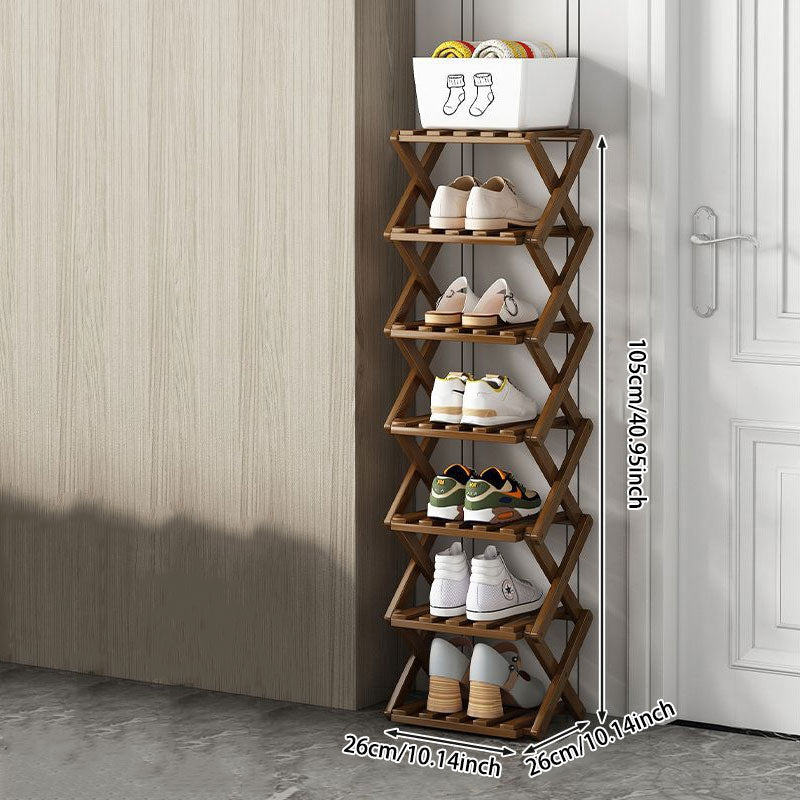 Doresty Wooden Collapsible Shoes Shelf: Space-Saving & Practical Design
