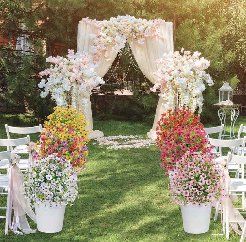 Ahlwo Outdoor/Indoor UV Resistant & Waterproof Artificial Flower Decor