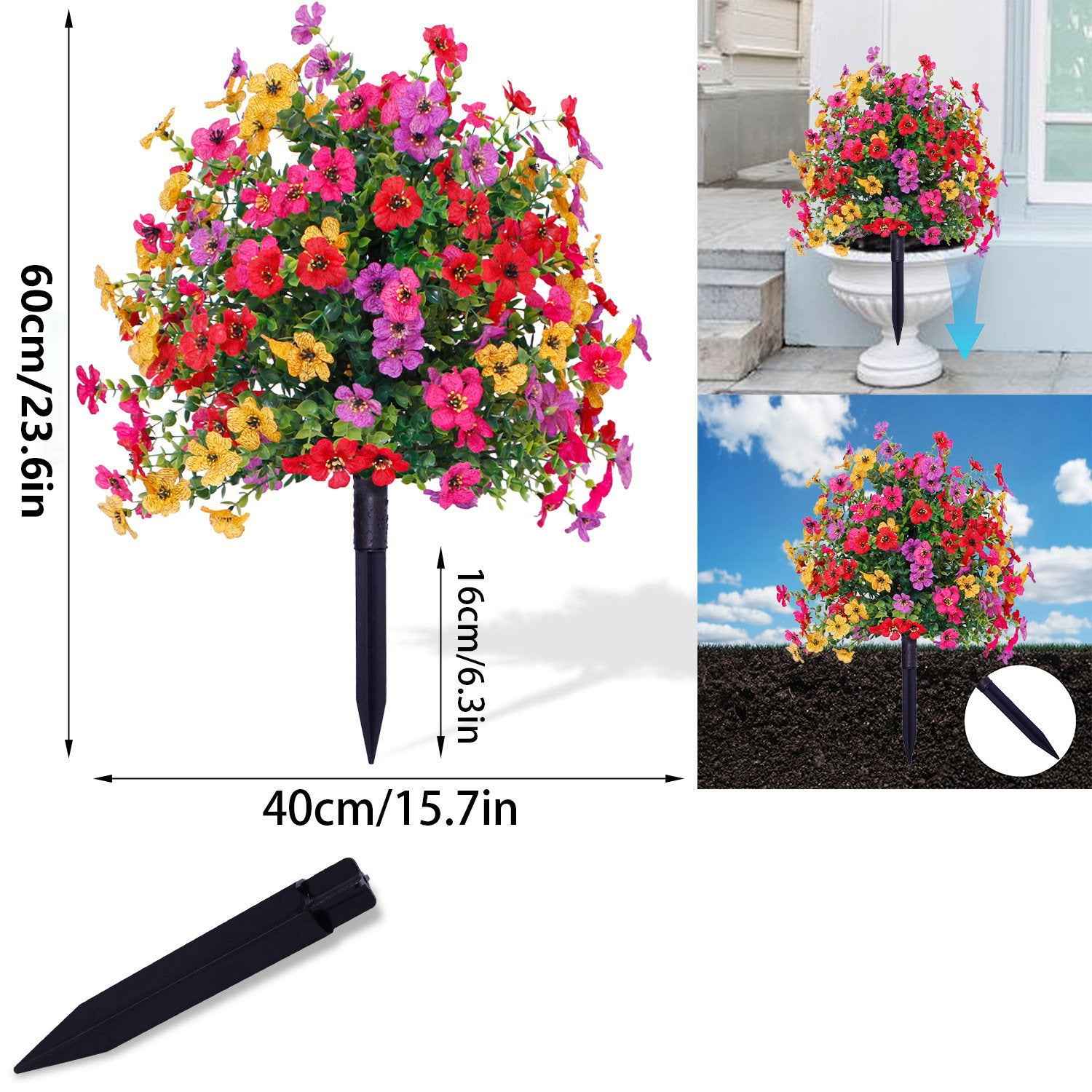 Ahlwo Outdoor/Indoor UV Resistant & Waterproof Artificial Flower Decor