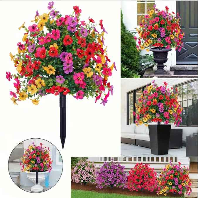 Ahlwo Outdoor/Indoor UV Resistant & Waterproof Artificial Flower Decor