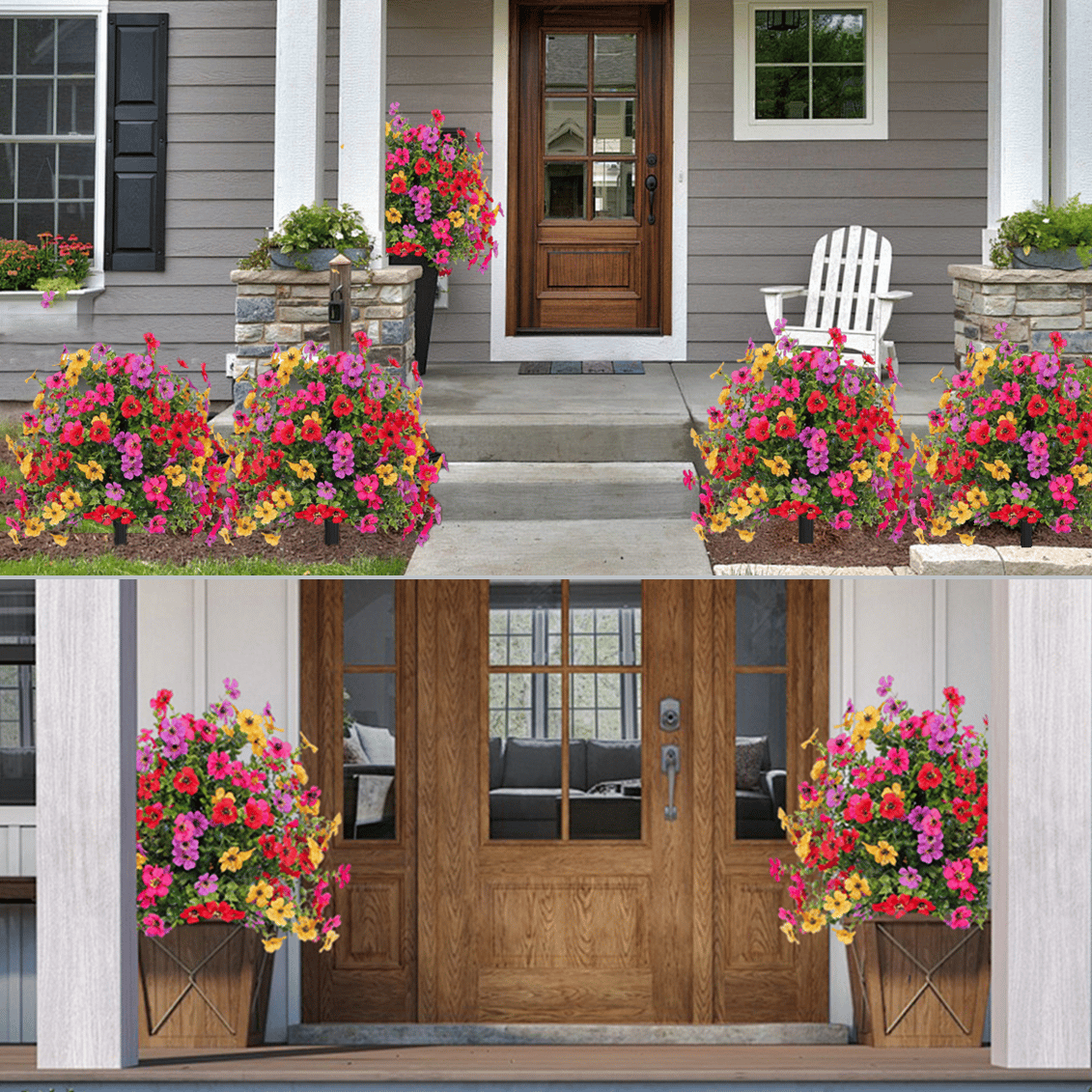 Ahlwo Outdoor/Indoor UV Resistant & Waterproof Artificial Flower Decor