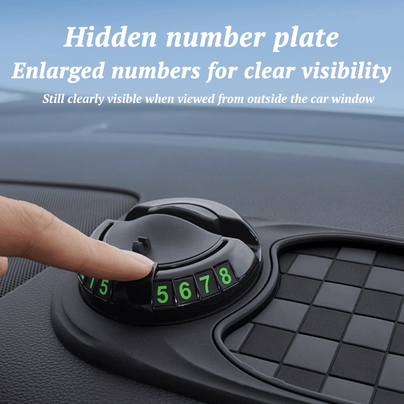 Autoyunn Multifunction Car Mat with Phone Holder Hidden Number Plate