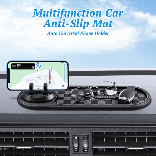 Autoyunn Multifunction Car Mat with Phone Holder Hidden Number Plate