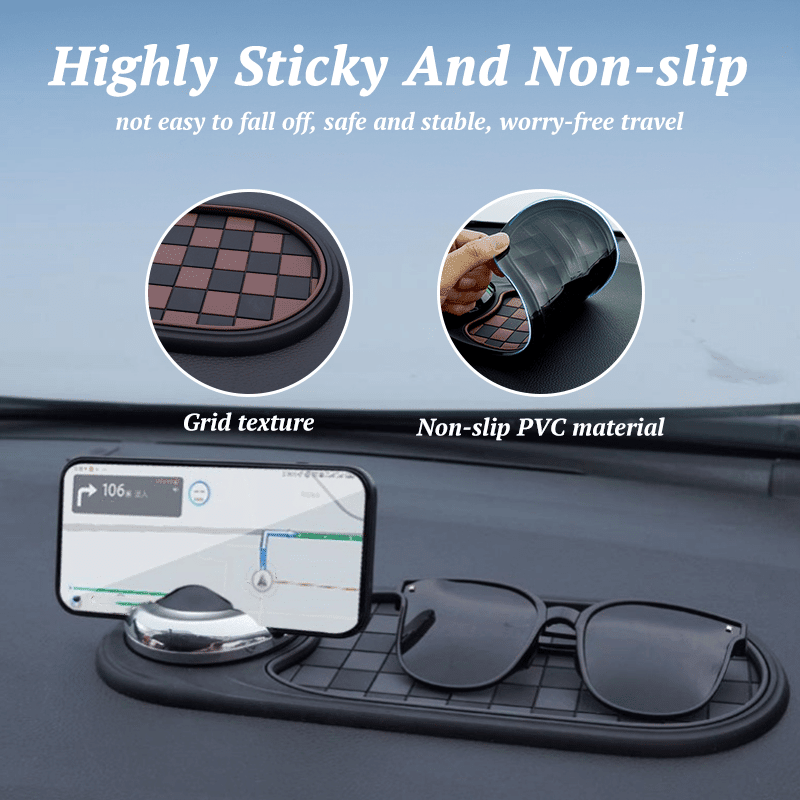 Autoyunn Multifunction Car Mat with Phone Holder Hidden Number Plate