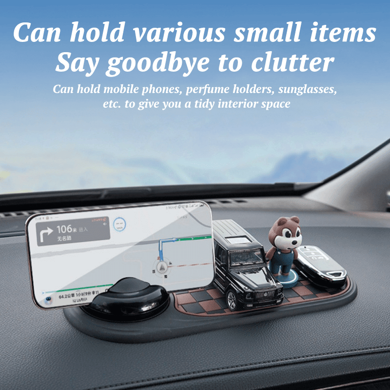 Autoyunn Multifunction Car Mat with Phone Holder Hidden Number Plate