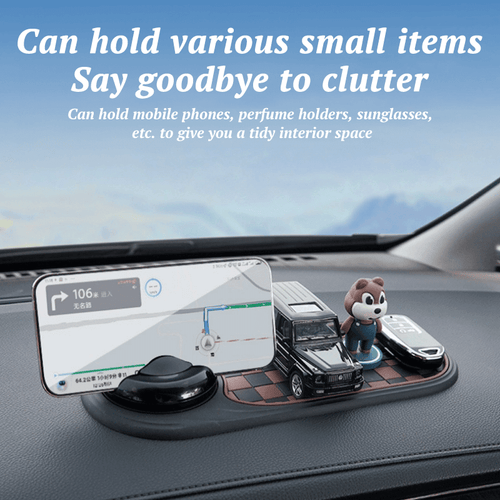 Autoyunn Multifunction Car Mat with Phone Holder Hidden Number Plate