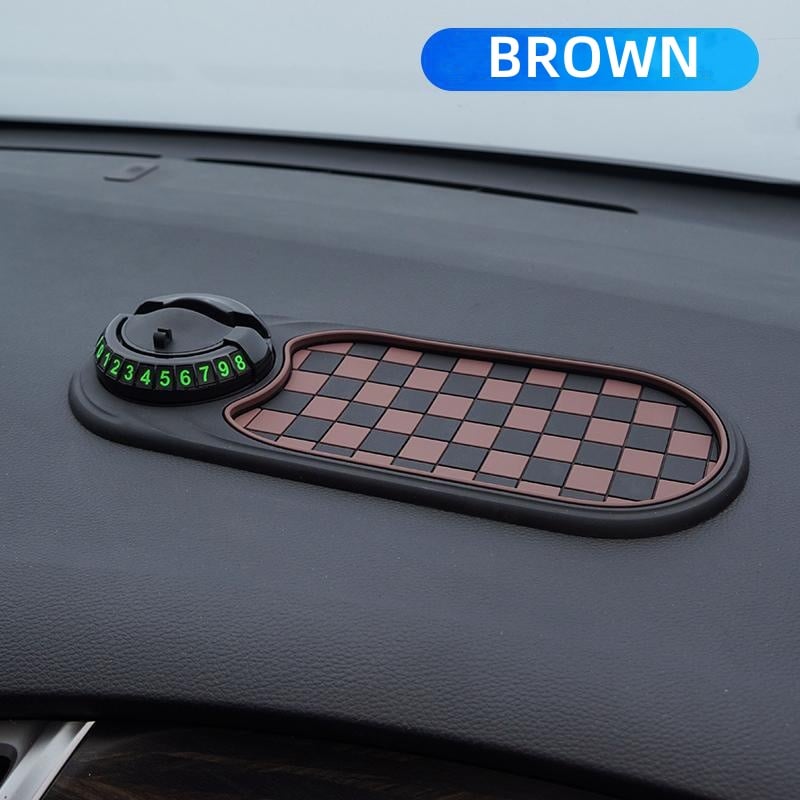 Autoyunn Multifunction Car Mat with Phone Holder Hidden Number Plate