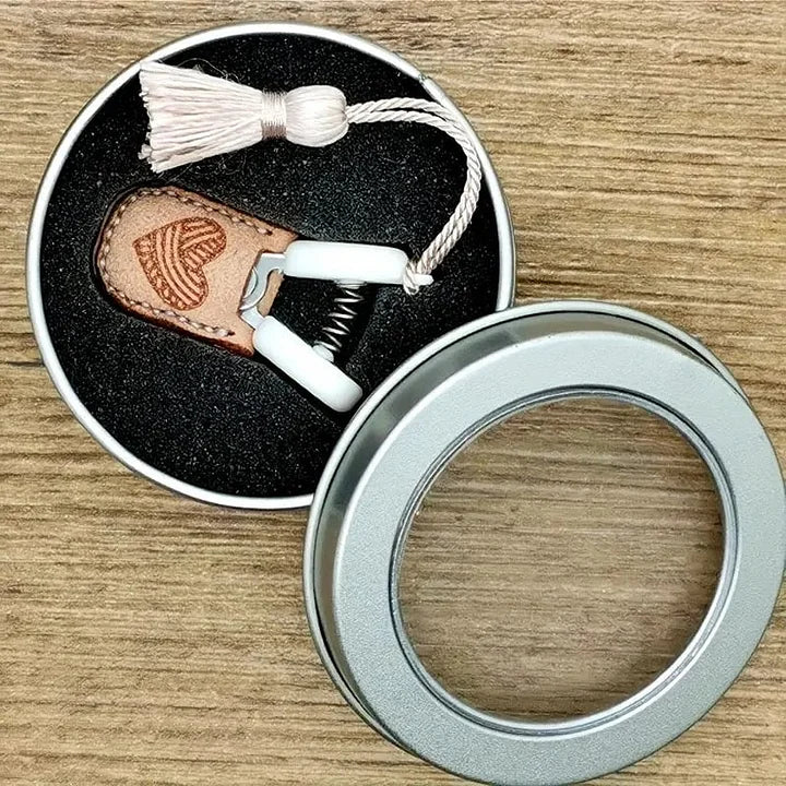 (🌲Christmas Hot Sale- 49% OFF) Artistic Mini Scissors✂️, 🎁Metal Storage Box + Leather Cover