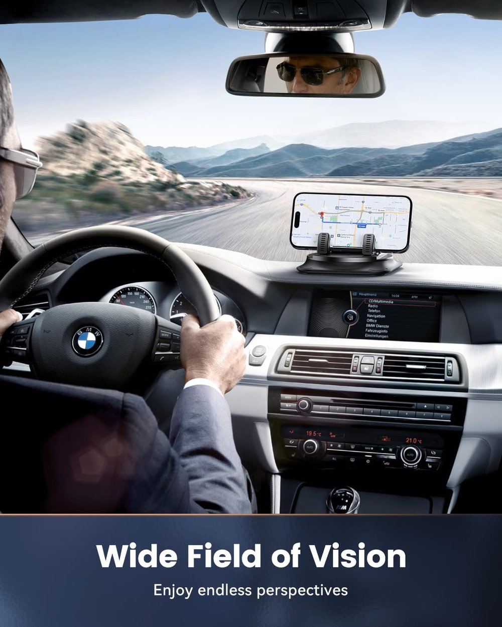 Splendid Car Phone Holder 360° Rotation – Dashboard Mount for GPS Navigation & Hands-Free Driving