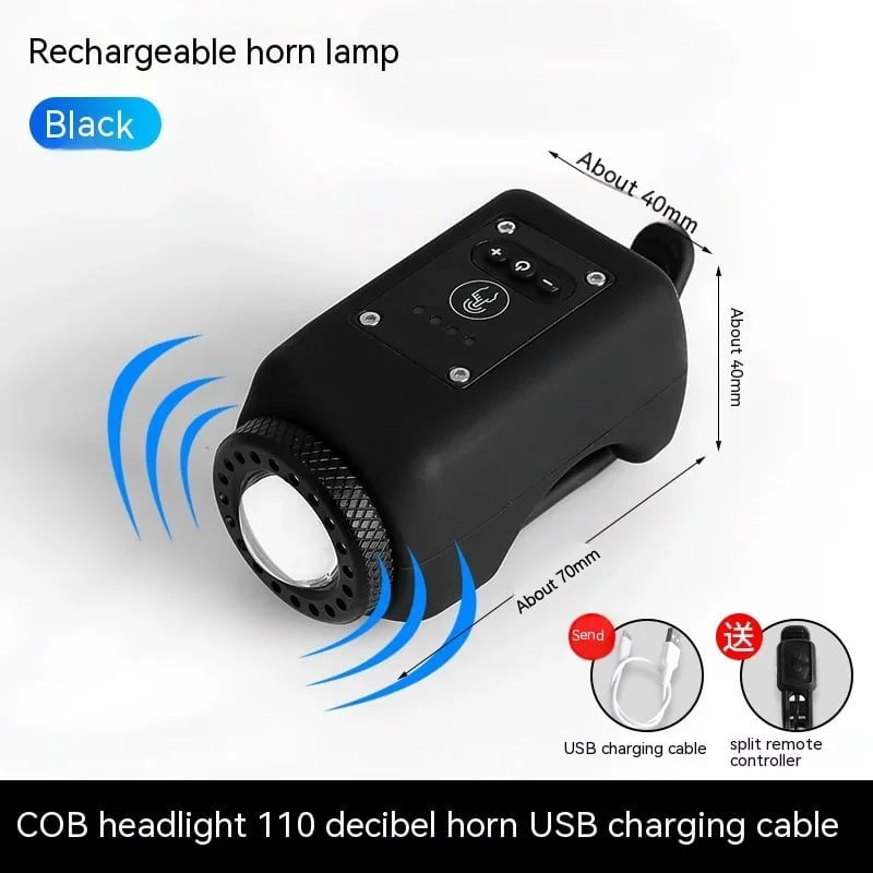 Holiisummer Bike Electronic Horn with Large Range Floodlight