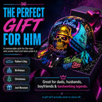 Ahlwo Blue Collar Daddy Hydro-Dipped Hard Hat | Industrial Rigid Impact-Resistant Safety Helmet with Full-Wrap Gloss Artwork