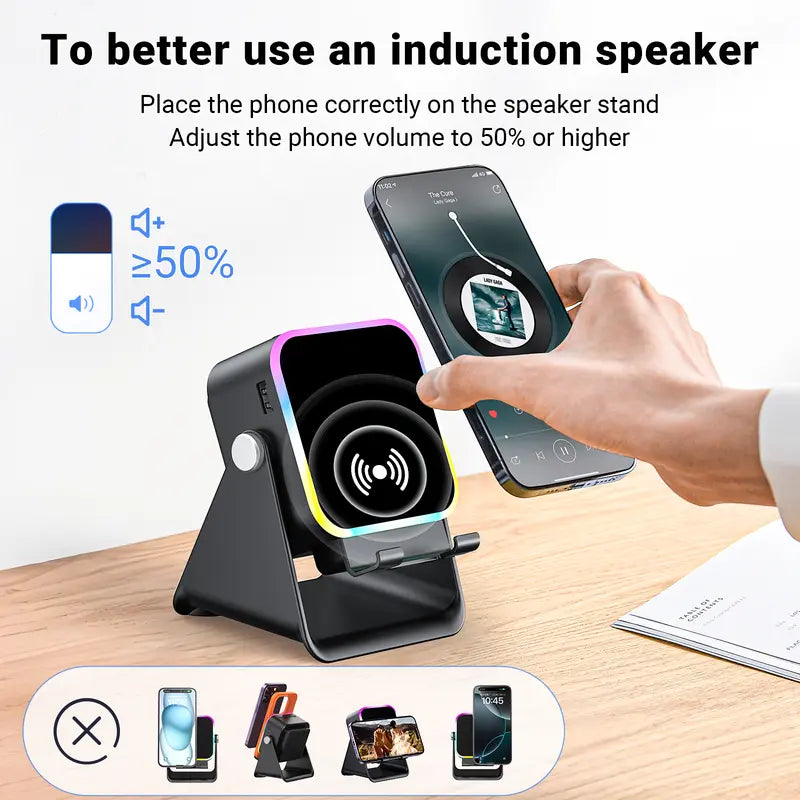 Asmutual™ Wireless Induction Audio Speaker Stand