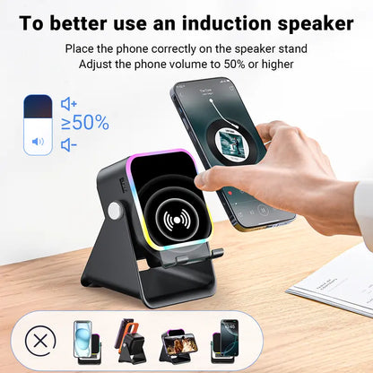 Asmutual™ Wireless Induction Audio Speaker Stand