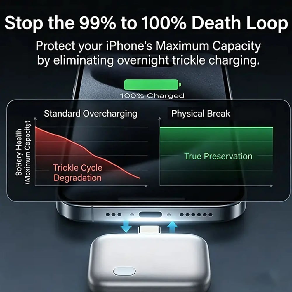Comprisely Smart Auto Stop Charging Protector - AI Auto Disconnect 140W Fast Charger | Overcharge Protection for iPhone & Android