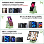 Quotationy 5-in-1 Wireless Induction Speaker Stand – Portable Desk Phone Holder with Emergency Power Bank & Colorful Ambient Light