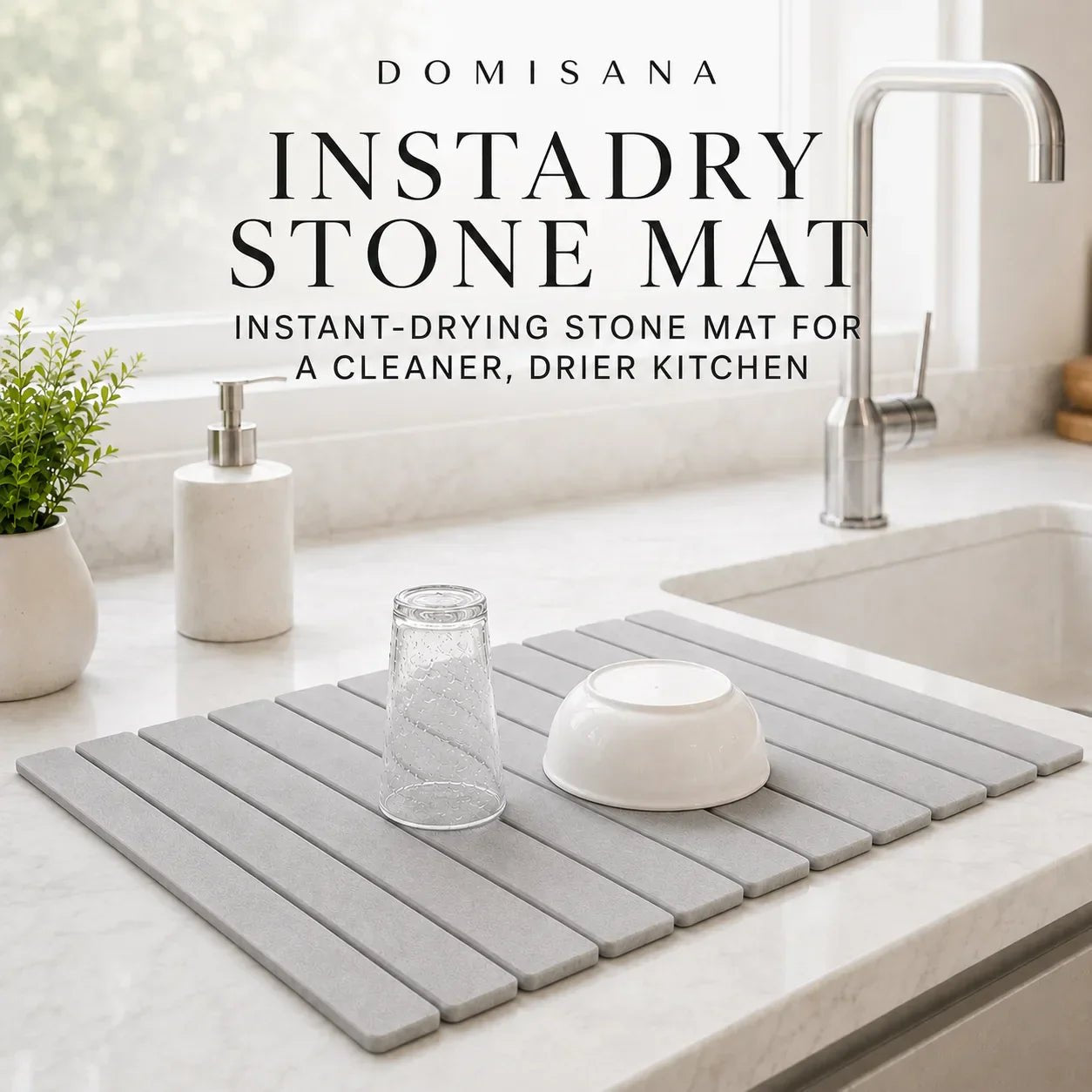 Domisana InstaDry Stone Drying Mat – Super Absorbent Foldable Diatomite Drying Mat 2