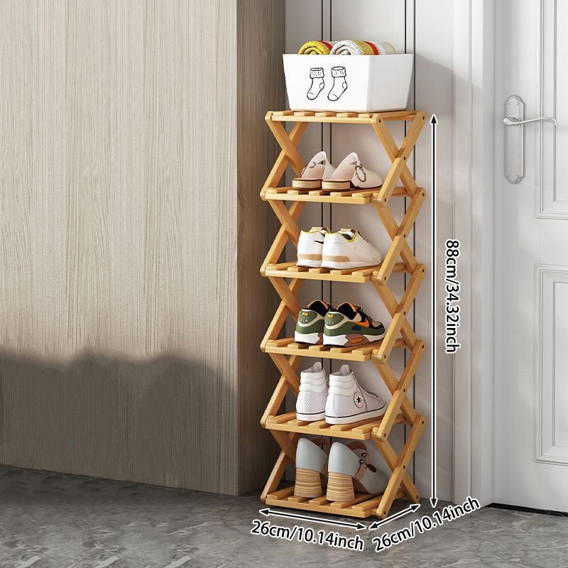 Doresty Wooden Collapsible Shoes Shelf: Space-Saving & Practical Design
