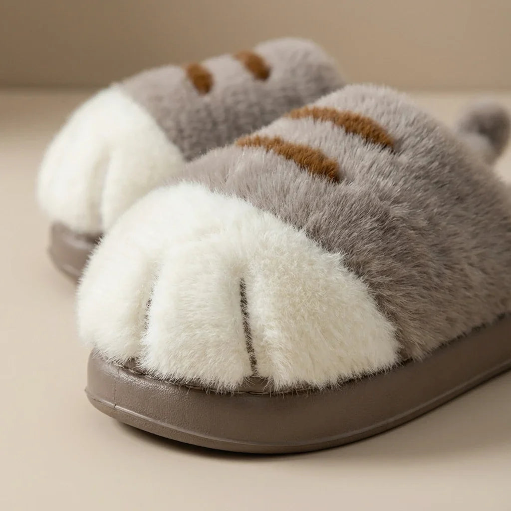 Domisana Cat Paw Plush Slippers