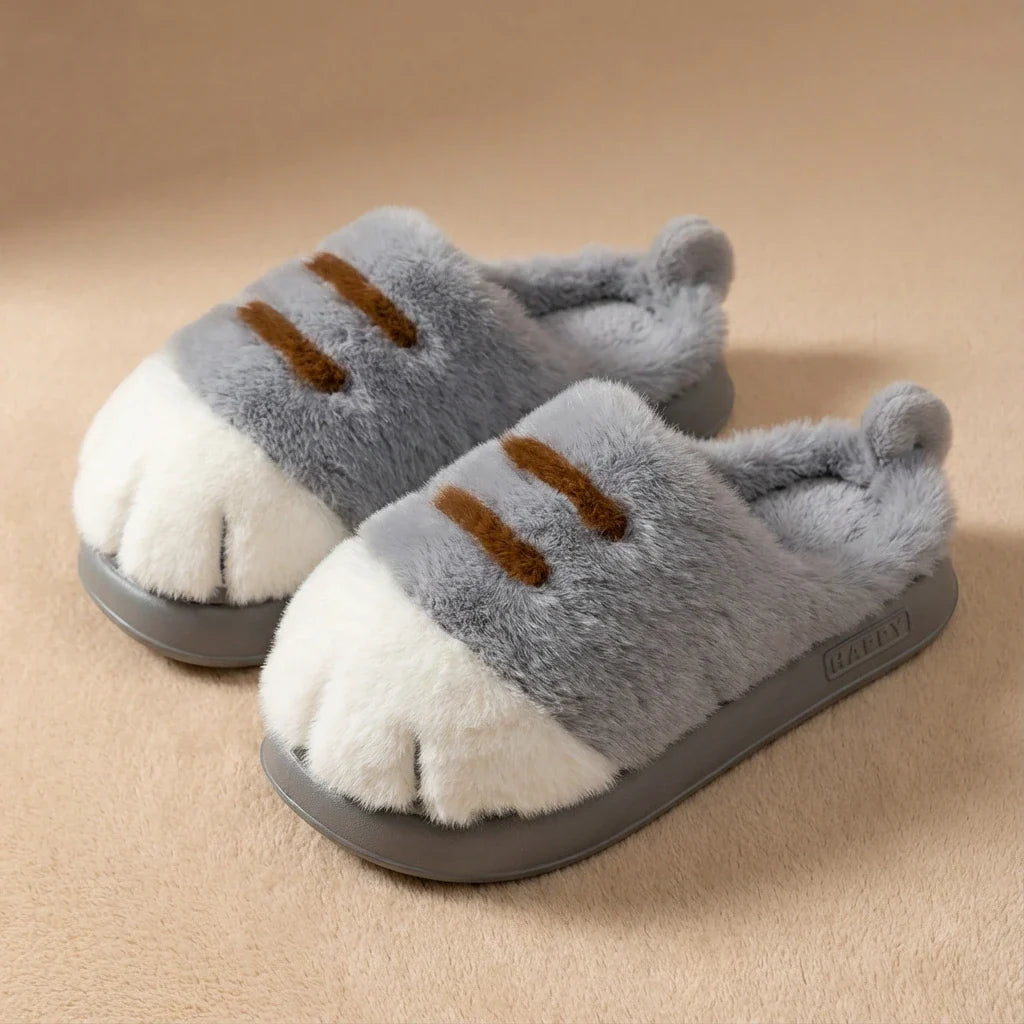 Domisana Cat Paw Plush Slippers