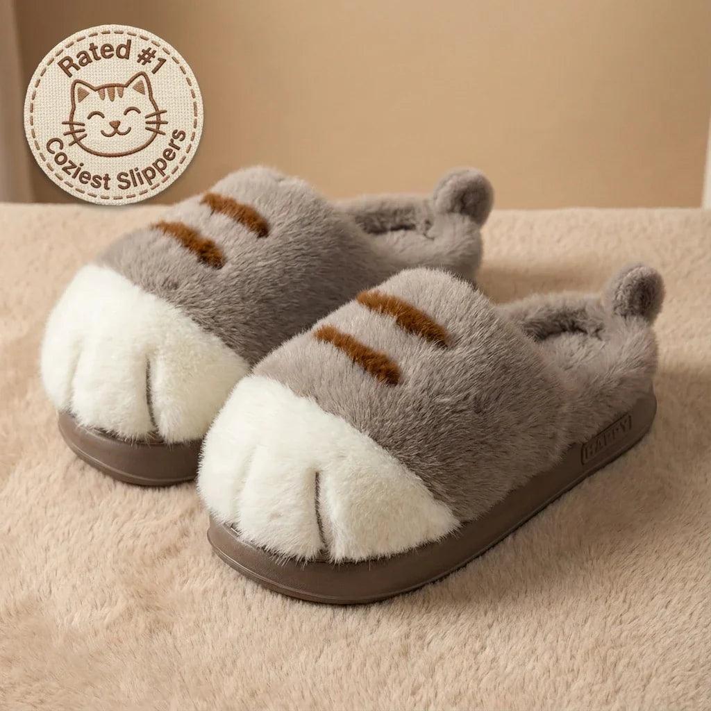 Domisana Cat Paw Plush Slippers
