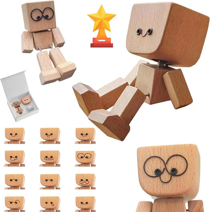 (🌲Christmas Hot Sale- 49% OFF) Shaking Feet Wooden Doll - Sways with 12 Pcs Magnetic Expressions