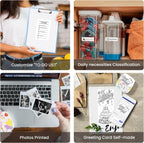 Eternipeace Mini Portable Sticker Printer with 5 Rolls Paper