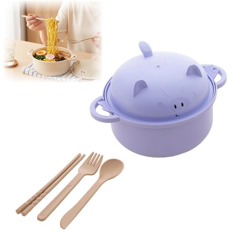 Everyneeding Cute Piggy Ramen Bowl Set