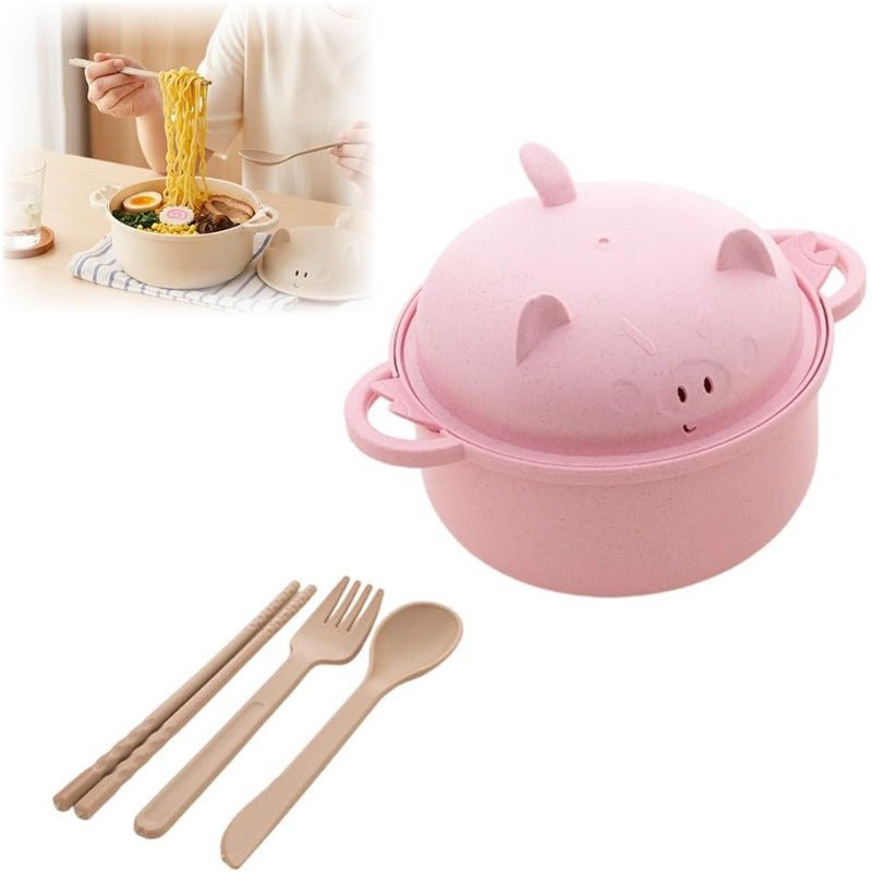 Everyneeding Cute Piggy Ramen Bowl Set