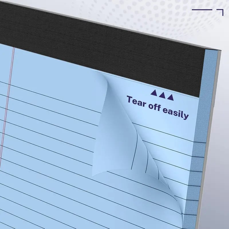 Prefermight Office Pop! Wide Legal Pad – Colorful, Landscape, Double Ruling, 30 Easy‑Tear Sheets