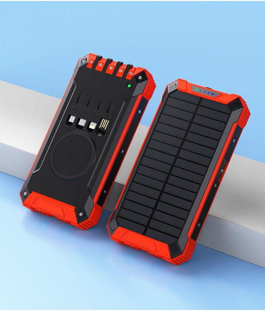Atsworkshop™ 20000mAh Solar Power Bank with 5W PD Fast Charging & 5W Wireless Charging