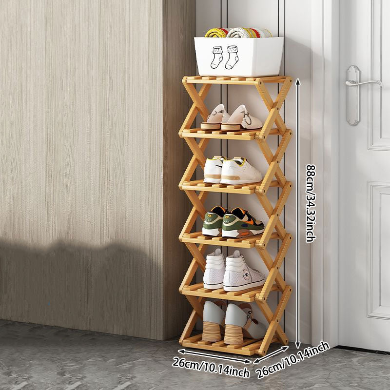 Doresty Wooden Collapsible Shoes Shelf: Space-Saving & Practical Design