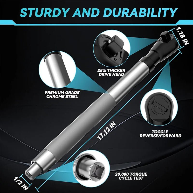 Hardvoro Heavy Duty Wrench Extension Bar – Torque Booster for Tight Spaces