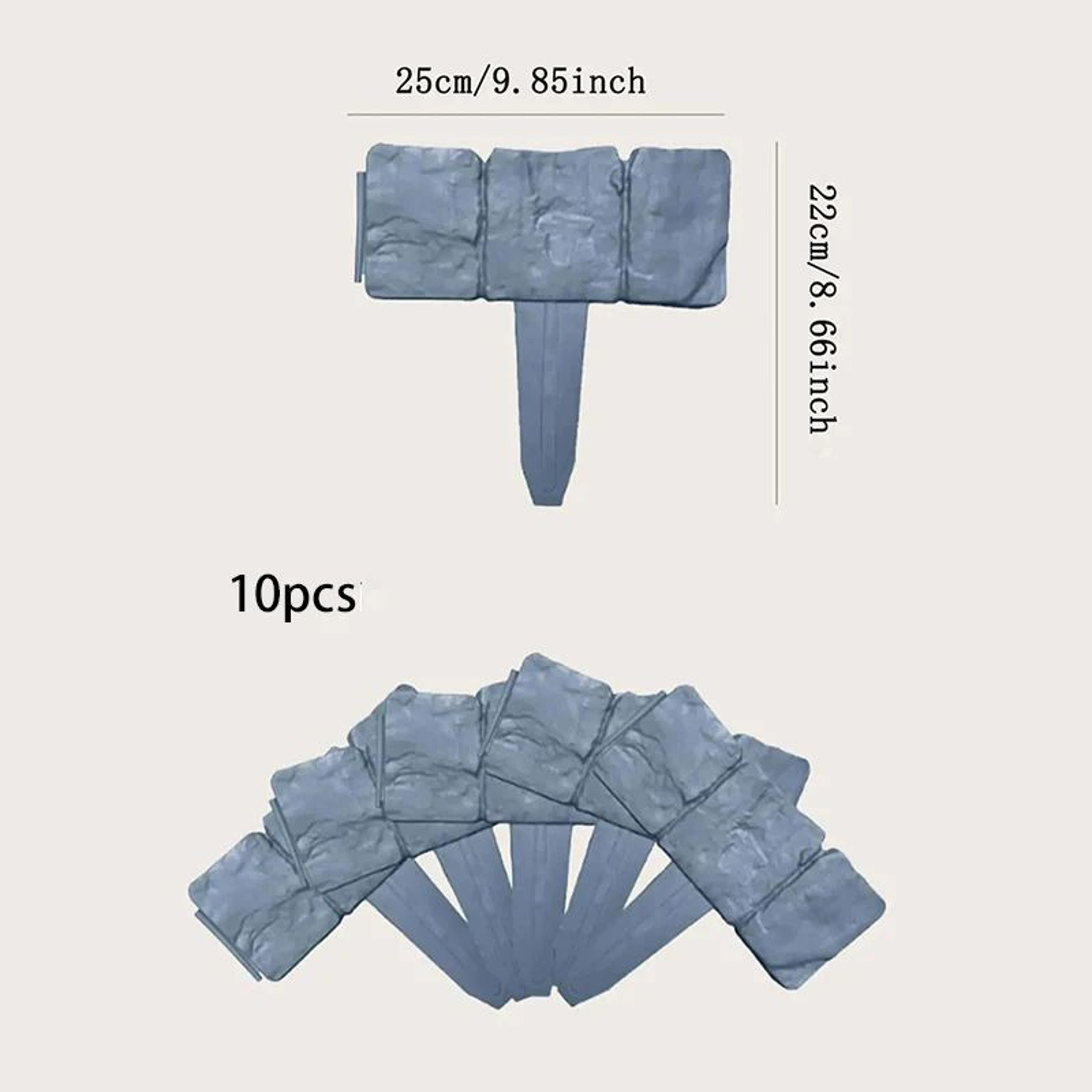 Greplant Imitation Stone Garden Fence No-Dig Border Stakes