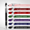 Retailgoodss Funny Stress-Relief Daily Quotes Metal Ballpoint Pen Set (7 Pcs)