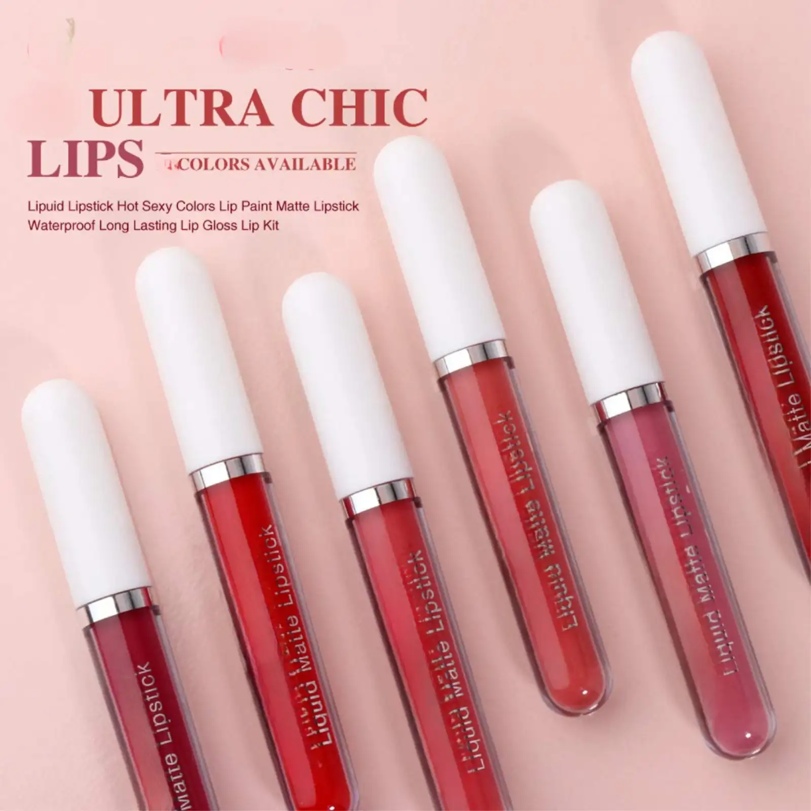 Ahlwo 10Pcs Liquid Matte Matt Lipstick Set, Long Lasting Lipstick 24 hour Waterproof Lip Gloss