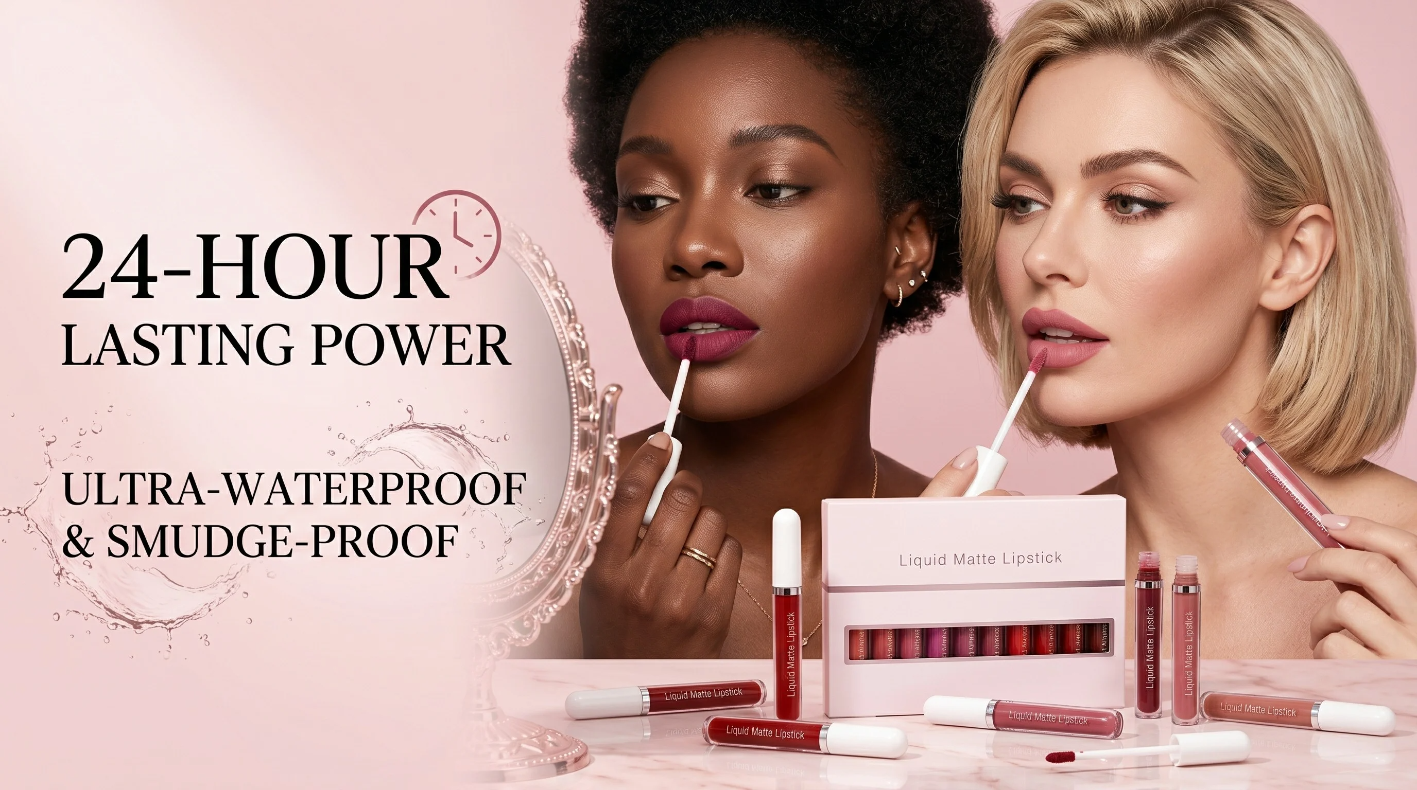 Ahlwo 10Pcs Liquid Matte Matt Lipstick Set, Long Lasting Lipstick 24 hour Waterproof Lip Gloss